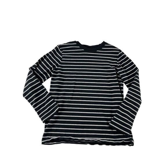 Hanna Andersson Striped Crew Neck Long Sleeve Ringer Tee Shirt US 8 130CM Black - Picture 1 of 8